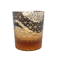 Edo Kiriko wielokolorowa szklanka 9 uncji bursztynowa czerwona kryształowa szklanka do Whisky szkockie okulary z pudełkiem 3